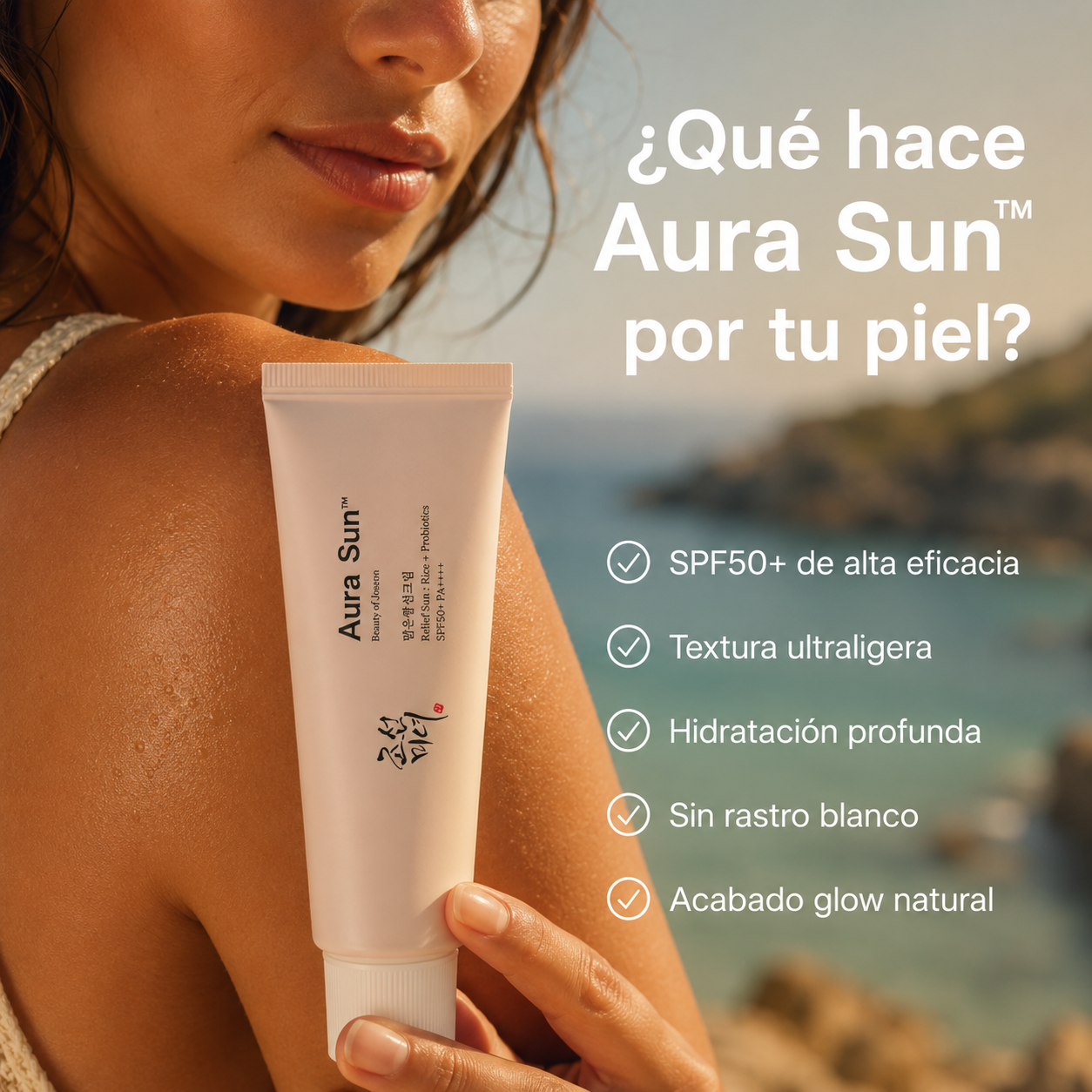 Aura Sun™ | Protección SPF50+ que cuida tu piel