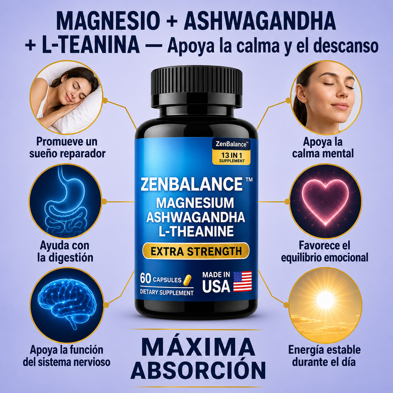 ZenBalance™ – Equilibrio y Calma · 60 Cápsulas