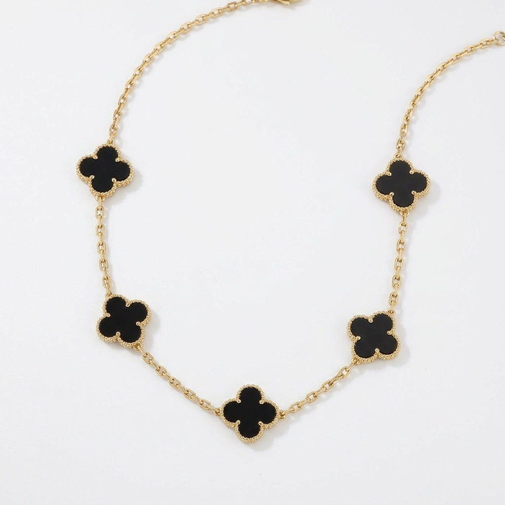 Collar Trébol de la Suerte negro