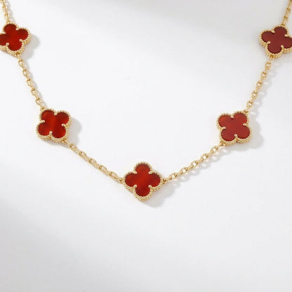 Collar Trébol de la Suerte rojo