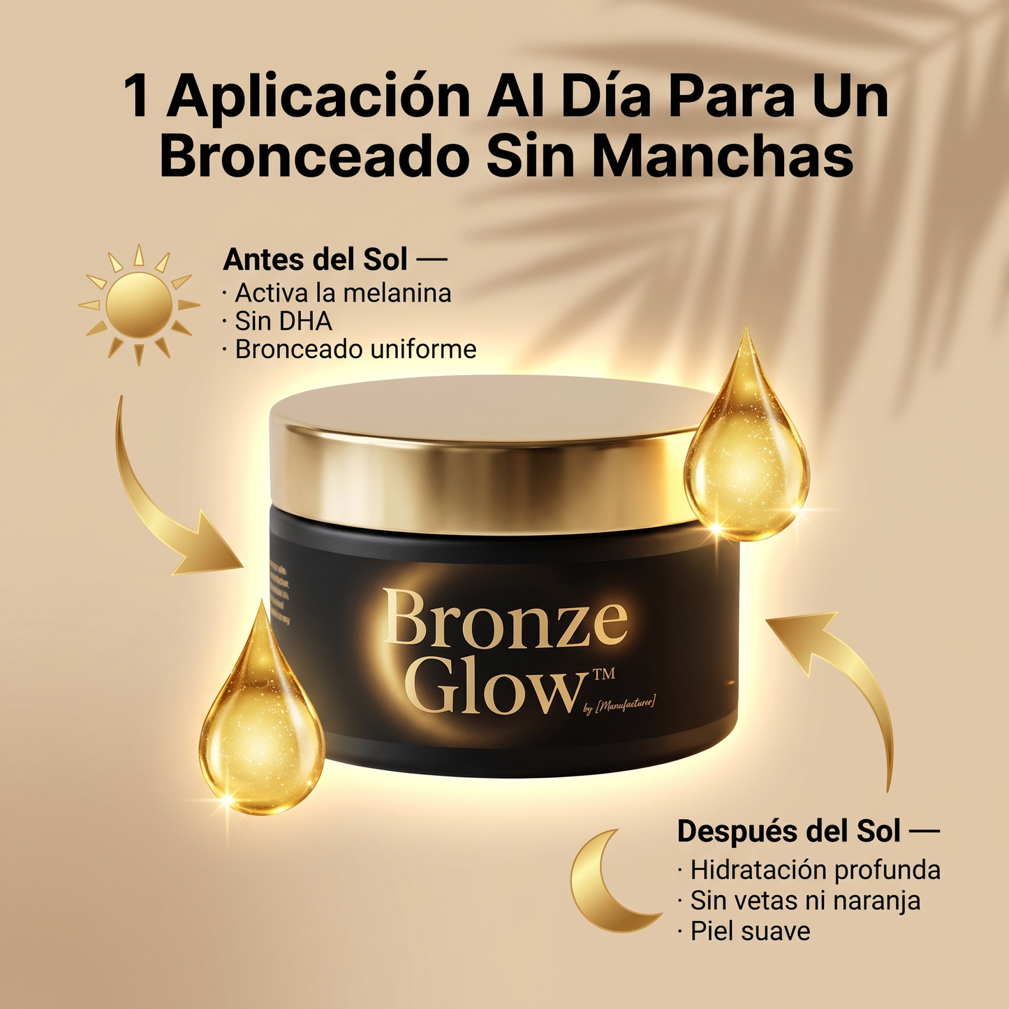 Bronze Glow™ — Sin Manchas Ni Naranja